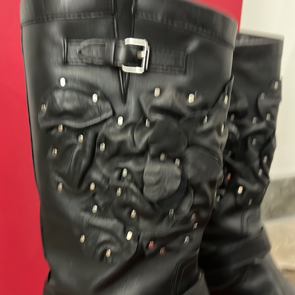 Valentino black embellished leather boots - Picture 5 of 9